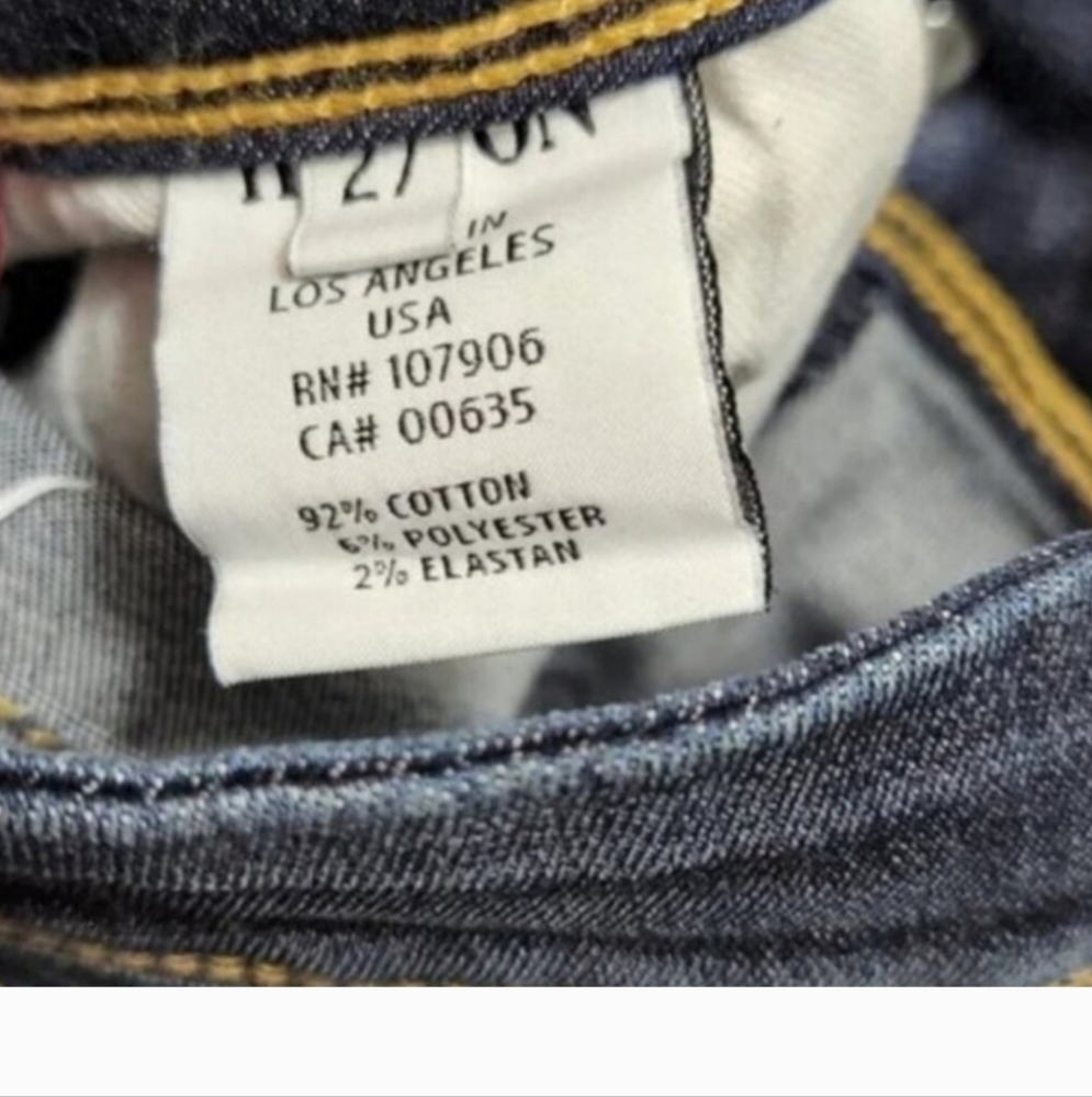 Hudson Signature Bootcut Low-rise Dark Wash Double button Womens SZ 27 EUC - Picture 5 of 7